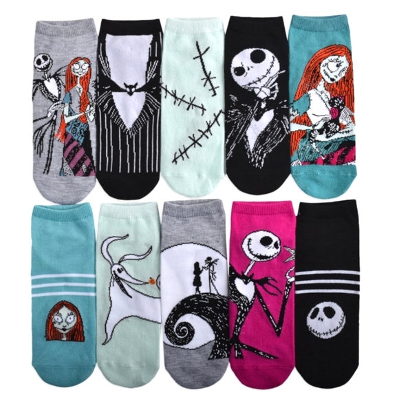 Disney Accessories - 10pk. Nightmare Before Christmas low cut socks.